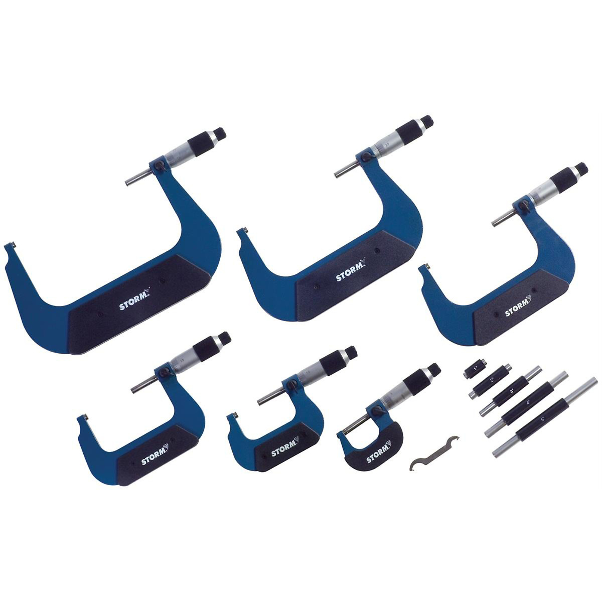 Central Tools Import Outside Micrometer Set — 6-Piece, 0-6in. Range, Carbide Measuring Surfaces, Model# CEN3M116